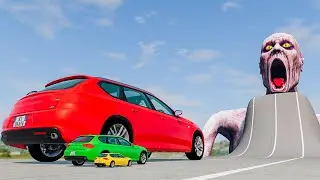 Big & Small Cars VS Giant Bulge | Escape From The Shy Guy (SCP-096) Car Ride Chase Beamng Drive #64