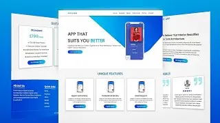 Create App Landing Page Template Design  using Pure HTML and CSS