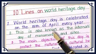 10 lines on world heritage day | World heritage day par essay | Write essay on world heritage day