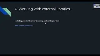 6. Working with external libraries.