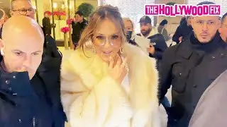 Jennifer Lopez Signs Autographs For Fans In A White Fur Coat While Leaving Schiaparelli’s Party