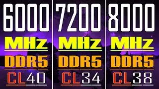 6000MHz vs 7200MHz vs 8000MHz || DDR5 RAM TEST || PC GAMES TEST ||