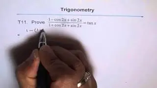 Trigonometric Identity (1 - cos2x + sin2x)/(1 + cos2x + sin2x) = tanx