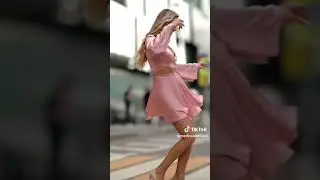 Sexy German woman modeling pink wrap dress #asmr #trending #fashion