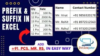 How to Add Prefix or Suffix in Excel | Dot.Computer | Useful Excel Tricks