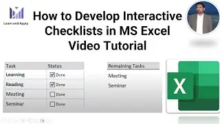 How to Develop Interactive Checklist in MS Excel| Video Tutorial MS Excel 