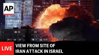 LIVE: View from the site of Iran attack in Ramat Gan, Israel