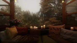 Cozy Room Ambience with Rainy Autumn View | Rain Sounds for Sleep | Calm Rain Sounds | 8 Hours