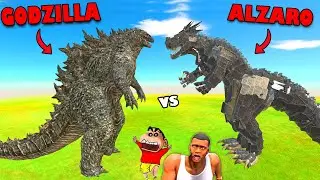 GODZILLA vs ALZARO in Animal Revolt Battle Simulator with SHINCHAN CHOP | KAIJU GODZILLA 2019 2021