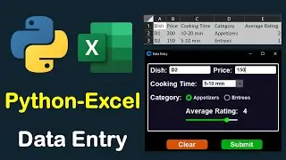 PYTHON EXCEL DATA ENTRY FORM CUSTOMTKINTER AND OPENPYXL - FOOD DISHES PROJECT