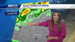 Alabama's weather forecast is very hot through Thursday, Rain and thunder are possible at times F...