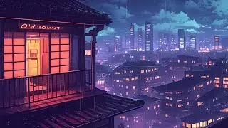 Raining in Old Japanese Town 💿 Lofi Hip Hop Beats & 80s Retro Vibes ~ Beats to chill/study