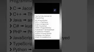 Top Youtube channels For || Java c++ Python css.....|| 