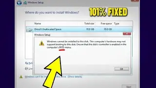 Windows cant be install.. Ensure that the disks controller is enabled in the computers BIOS menu ✅