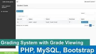 Grading System with Grade Viewing in PHP and MySQL