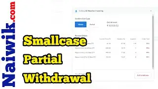 How to withdraw Partial amount from a Smallcase