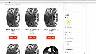 Tyre Product Filter plugin for WooCommerce + WordPress | Demo