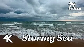 Stormy Sea, sound of Waves and Wind Sounds