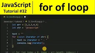 JavaScript Tutorial 32 - For of Loop in JavaScript | Programming For Beginners