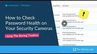 How to Audit Password Health on Security Cameras Using The Boring Toolbox for Milestone XProtect