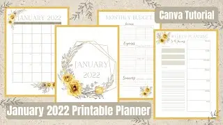 January 2022 Printable Planner ~ CANVA Tutorial ~ Digital Plan With Me