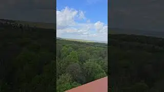 View from a tower located on the treetop path in Hainich Thuringia Park.