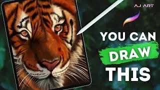 How to Draw a Bengal Tiger in Procreate (FREE BRUSHES)