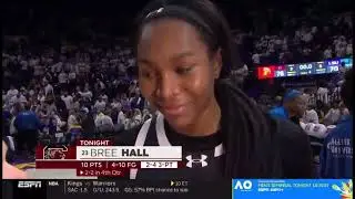 Bree Hall postgame sideline interview