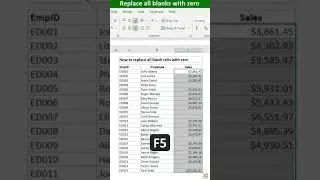 How to replace all blank cells with zero #shorts #viral #tutorial #education #excel