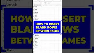 How to insert a blank row after every row in Excel 🔥Amazing 🔥Add blank row between data in 2 second