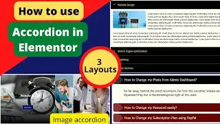 How to use Elementor Accordion Widget | Advanced Accordion | Image Accordion