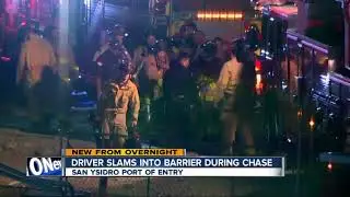 Pickup truck crashes at San Ysidro Port of Entry after chase