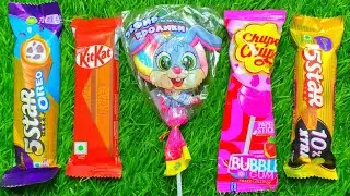 Satisfying video Asmr lollipops candy and chocolate gummy candy unboxing video Asmr.