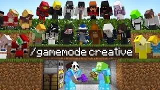 Minecraft Manhunt but i secretly used CREATIVE MODE...