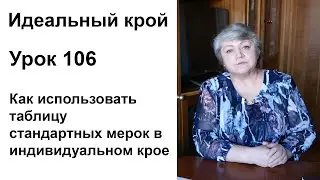 Идеальный крой. Урок 106. Как использовать таблицу стандартных мерок в индивидуальном крое