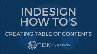 How to Create Table of Contents in InDesign