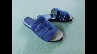 Женские джинсовые шлёпанцы своими руками /DIY slippers from old jeans/ Как пошить   Подробно