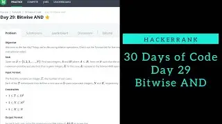 Bitwise AND || HackerRank || Day 29 || Python