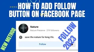 how to add follow button on facebook page | facebook page follow button 2023 new method