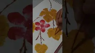 Beautiful leaf painting#art #painting #smart ideas