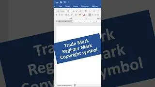 MS Word: How to Insert Copyright, Trademark or Register Symbol using Shortcut #msword