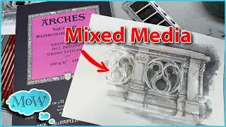 Easily Paint an Architectural Detail with Watercolor & Colored Pencil