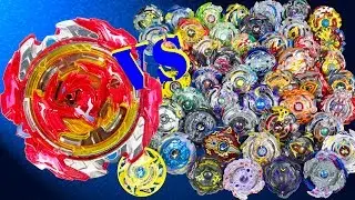 Beyblade Burst! Самая большая битва. 50 волчков против Revive Phoenix. Невероятный исход игры