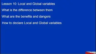 Arduino C++ course Lesson10: Global and Local variables