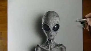 Drawing (Visual Art) Time Lapse: Grey Alien