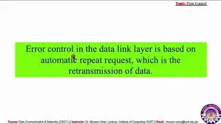 FLOW & ERROR CONTROL - Part 1