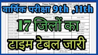 Rajasthan 9th , 11th Time Table 2023 , Rbse Exam 2023 Class 9th , 11th Time Table Download 2023