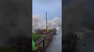 MASSIVE WAVES DESTROY THE CALIFORNIA COAST #surf #waves #storm #beach #shorts #shortvideo  #cali