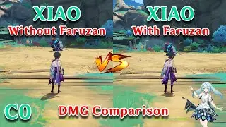 Xiao with Frauzan vs without Faruzan!! how much the difference?? Gameplay DMG Comparison!!