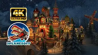 SANTA'S CASTLE 4K 60 FPS: 1 Hour Christmas Screensaver with Music